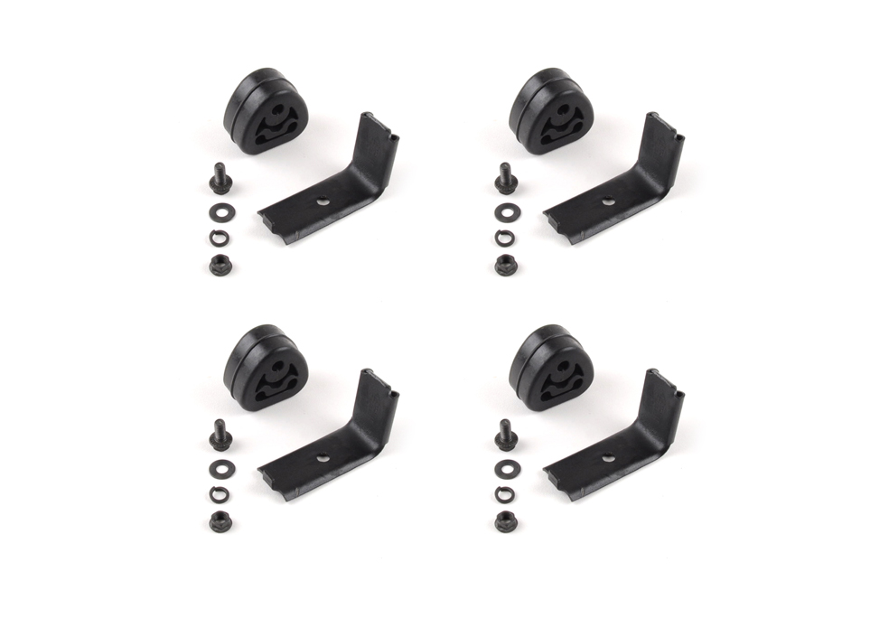 C6 Corvette - 2005-13 Muffler Rubber Hanger with Metal Mounting Brace with Fasteners - Pack of 4